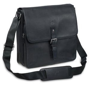 Mancini Buffalo Collection Compact Leather Messenger Bag