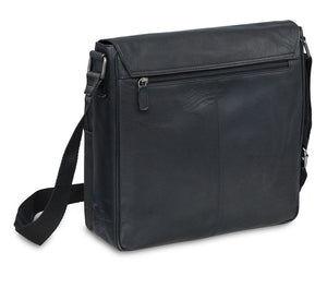 Mancini Buffalo Collection Compact Leather Messenger Bag