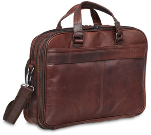 Mancini Buffalo Collection Double Compartment Leather Briefcase